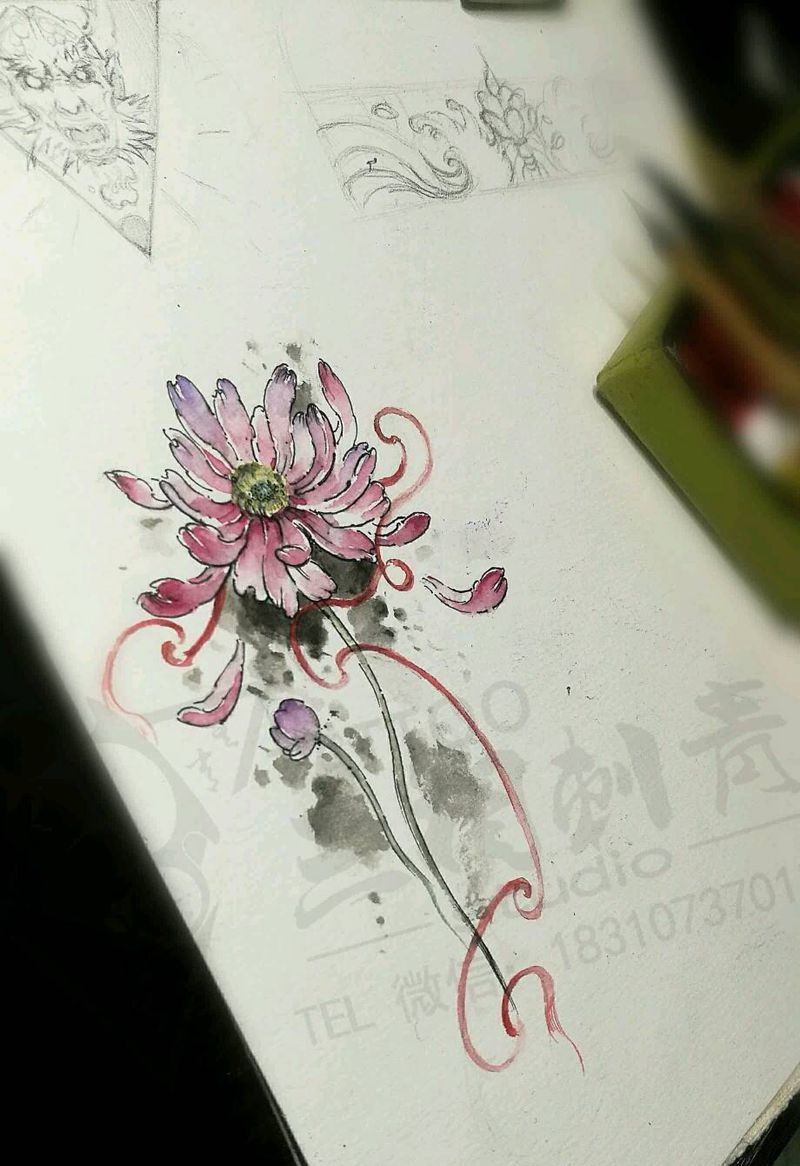 风之花｜生命 期待 淡淡的爱纹身图片