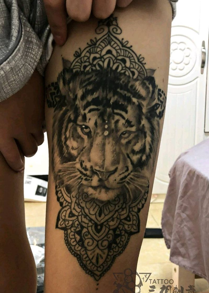 繁花飞虎 细嗅蔷薇 恢复纹身图片