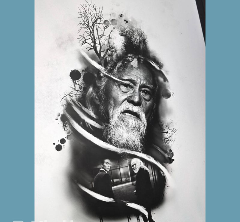 王德顺 写实手稿纹身图片_欧美写实纹身图案