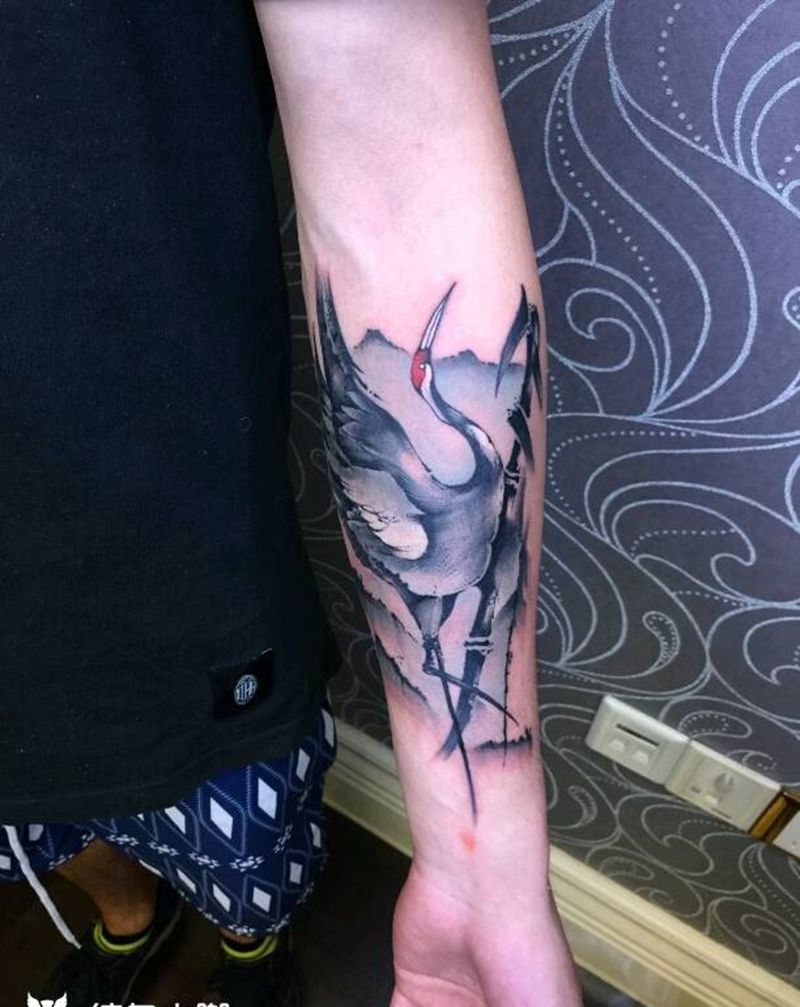 仙鹤纹身图片