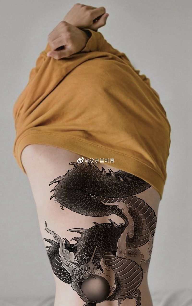龙纹身图片_背部纹身图案