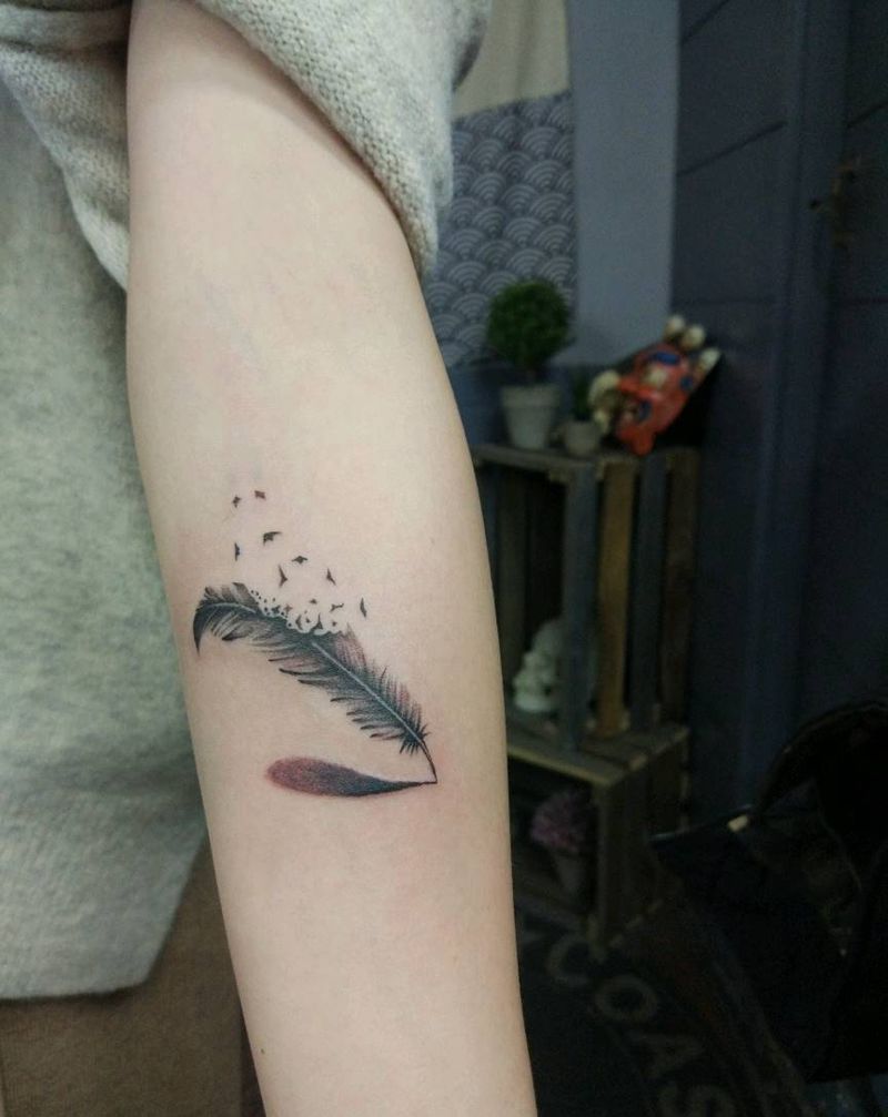 羽毛纹身图片