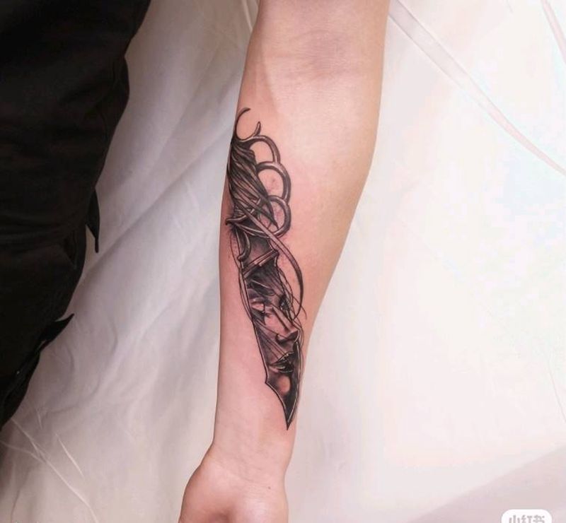 店内小图纹身图片_手臂图腾几何纹身图案