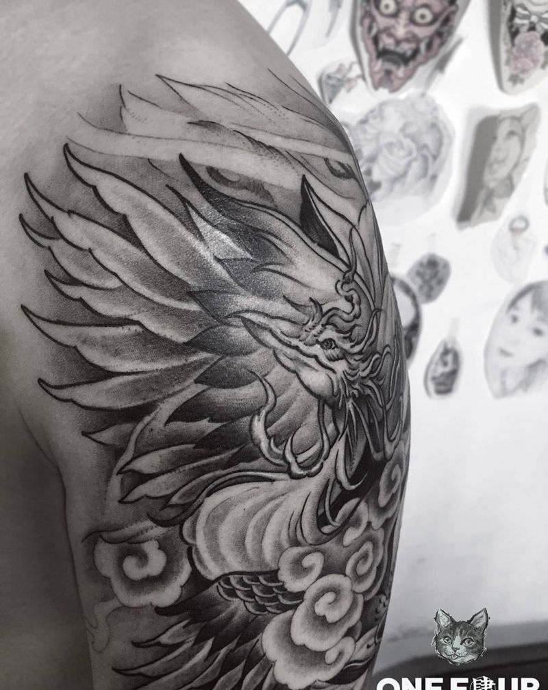 涅槃纹身图片_传统纹身图案