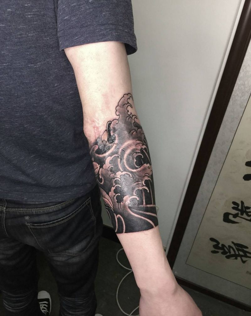 覆盖疤痕，局部纹身图片