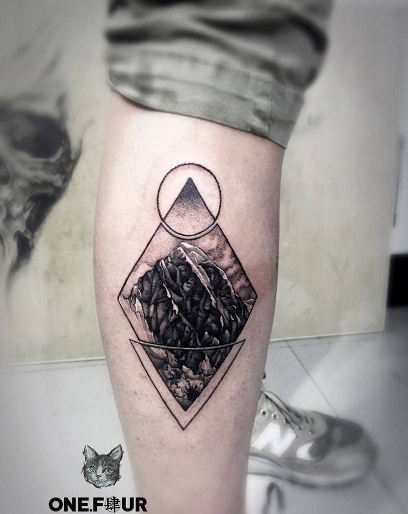 喜马拉雅山脉纹身图片