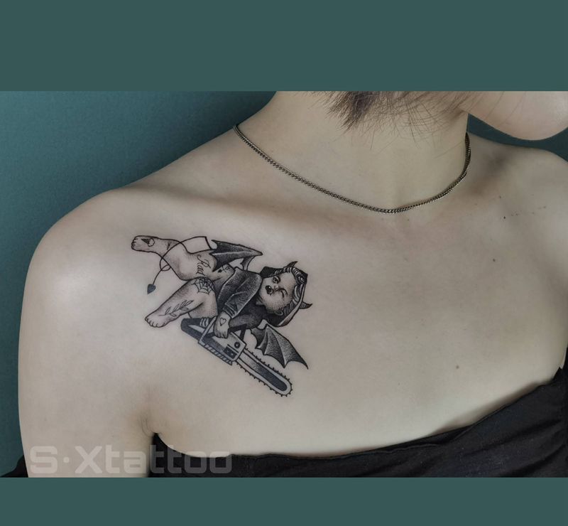 情侣 点刺work 系列纹身图片_点刺纹身图案