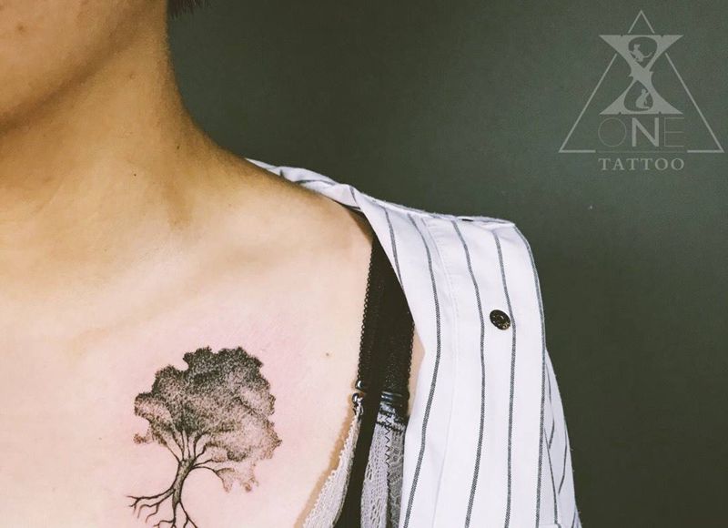 「 樹 」纹身图片