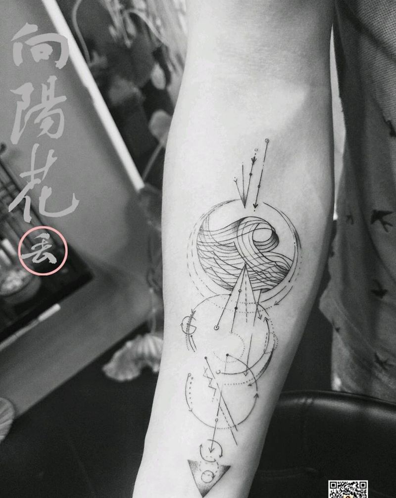 圆纹身图片_手臂几何圆纹身图案