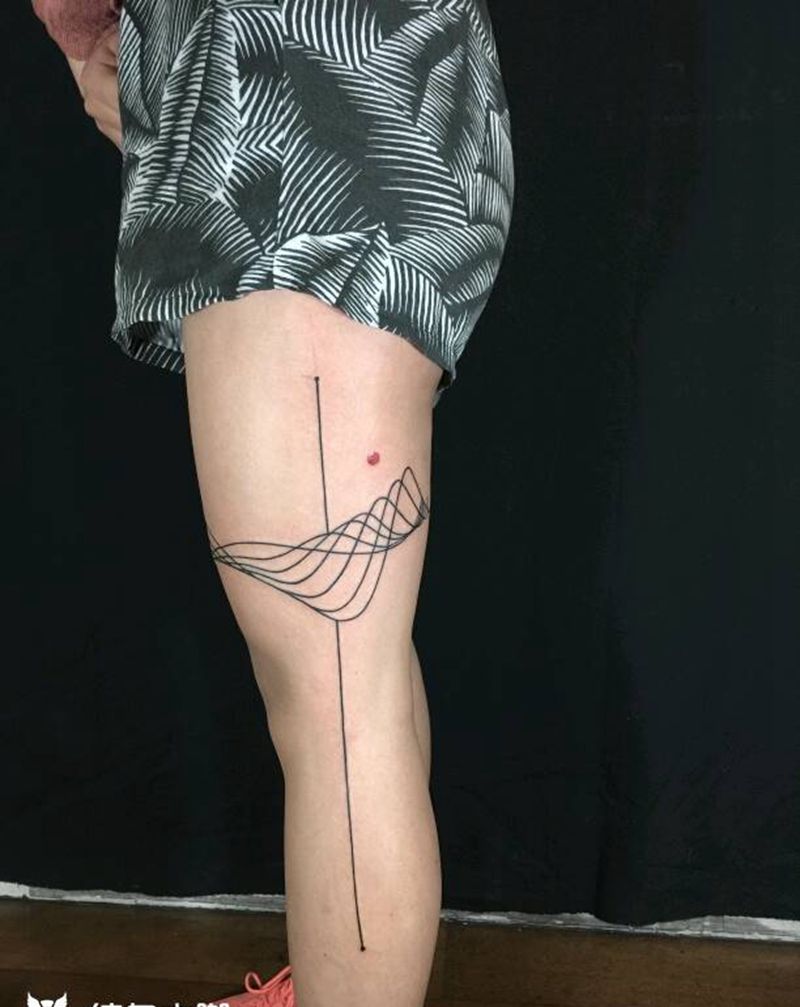 直线和曲线纹身图片