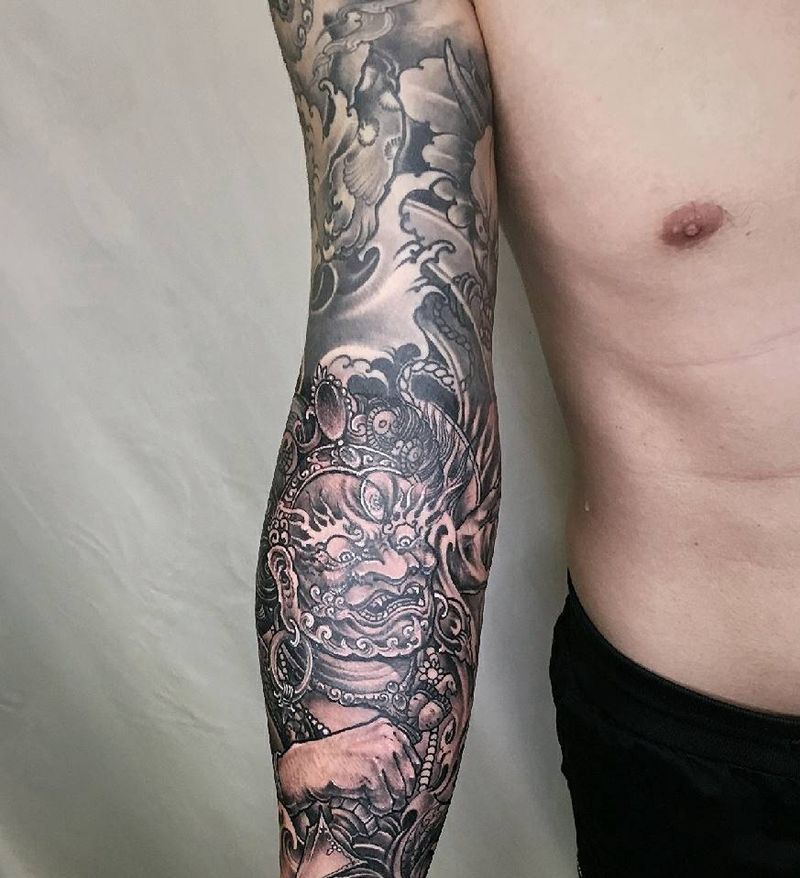 大黑天纹身图片_手臂纹身图案