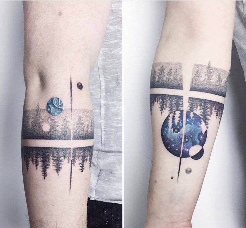 臂环纹身图片_手臂手部纹身图案