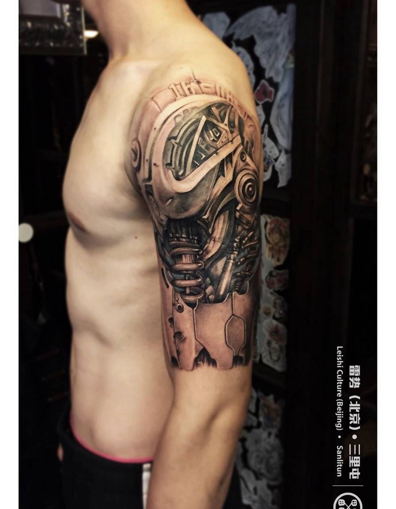 机械纹身图片_欧美写实原创纹身图案