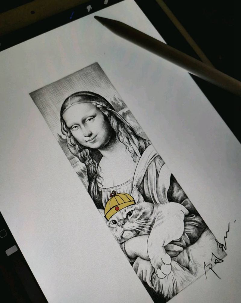 原创手稿 诙谐写实纹身图片_欧美写实纹身图案