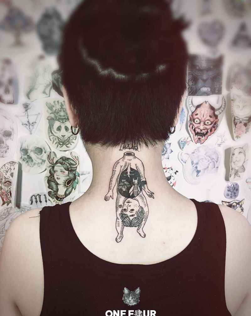 活在裆下纹身图片