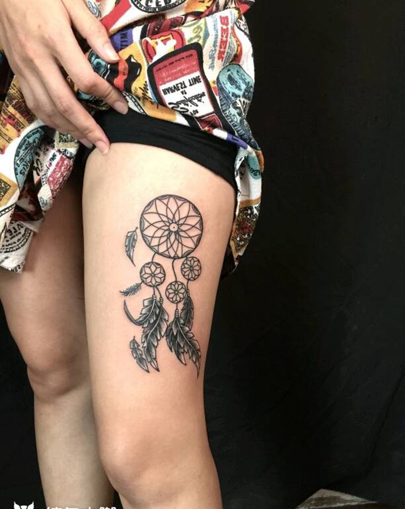 捕梦网纹身图片