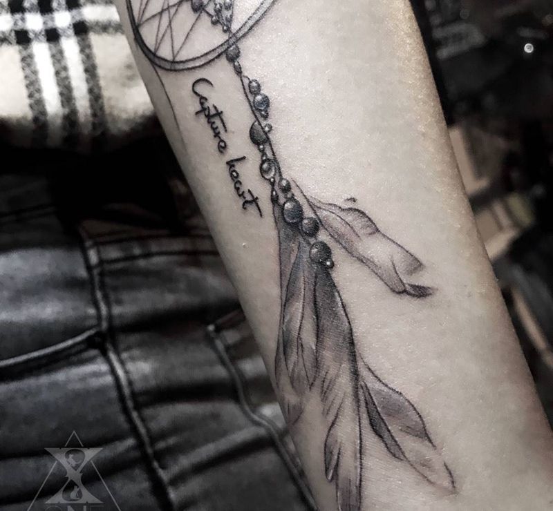 捕夢網纹身图片