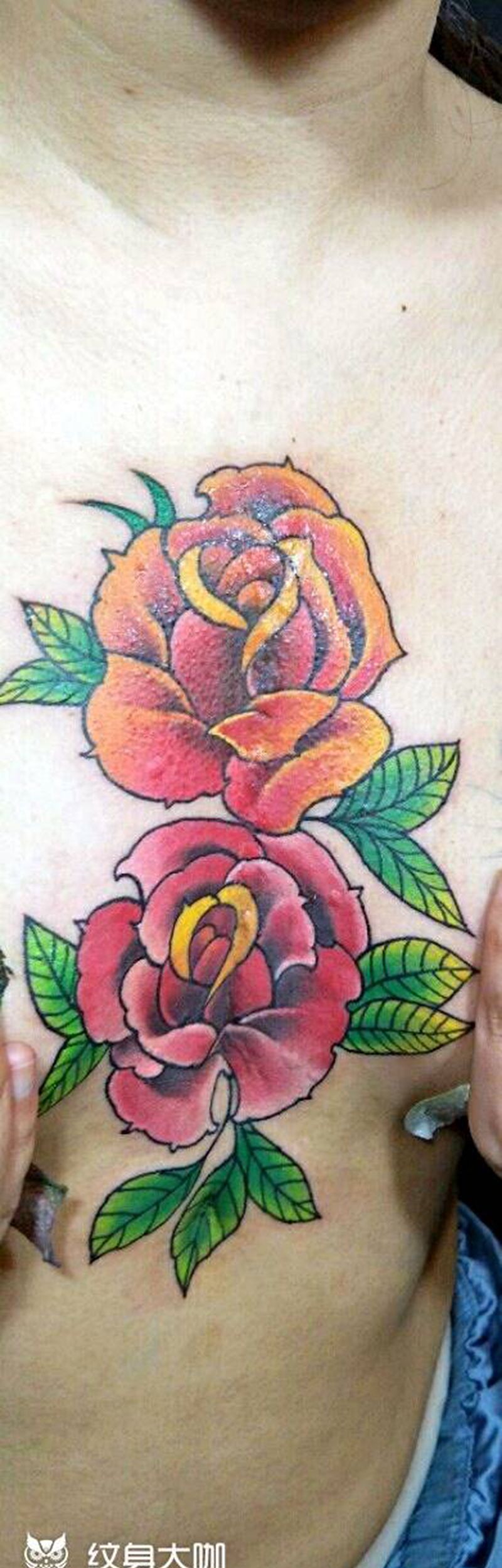 特殊位置疤痕覆盖纹身图片