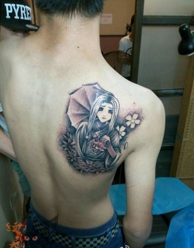 日式小美女纹身图片