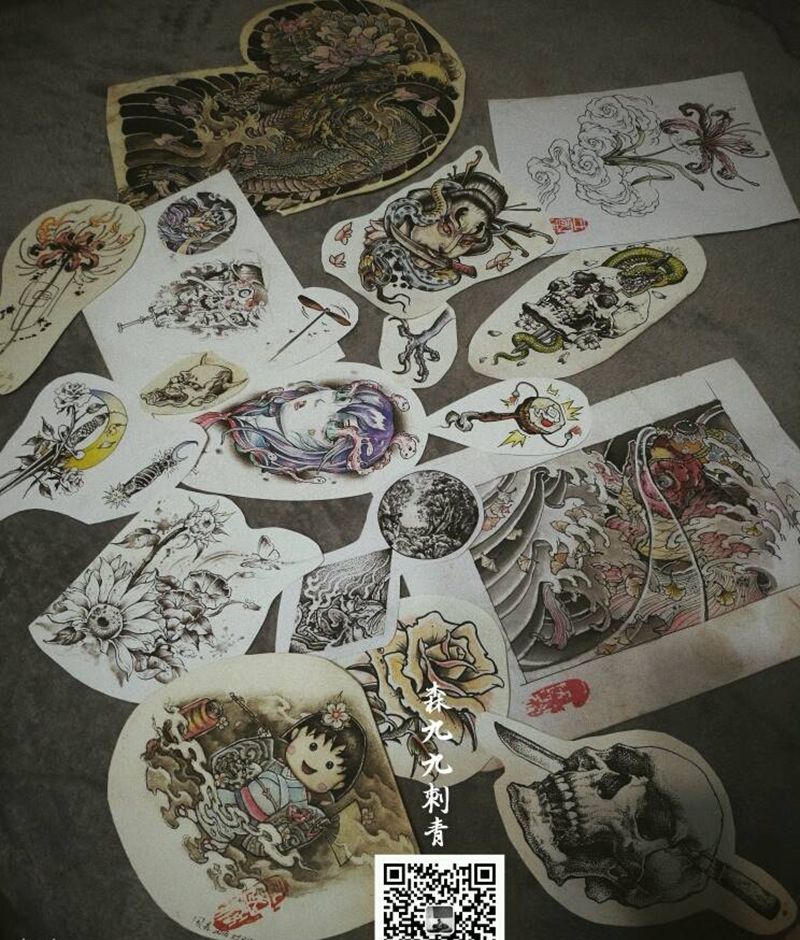 手稿 原创可约一人一图纹身图片