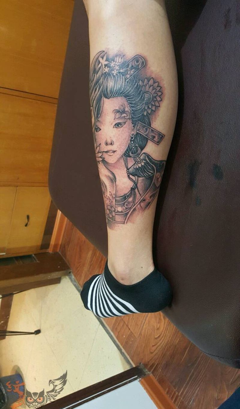 艺妓纹身图片