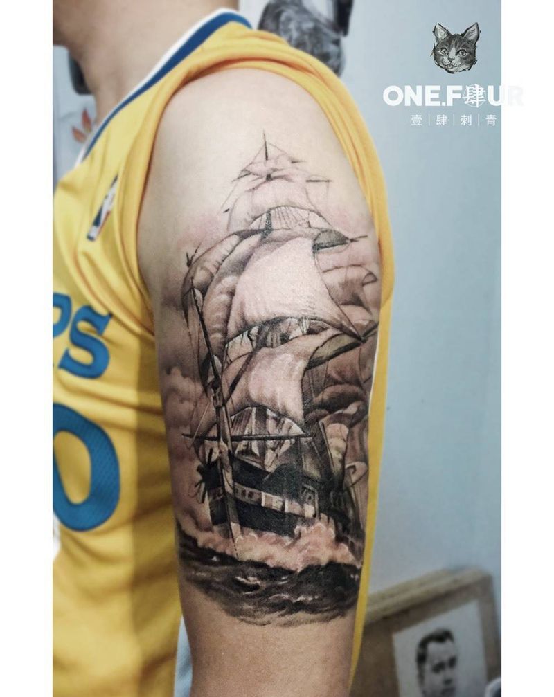 一帆风顺纹身图片