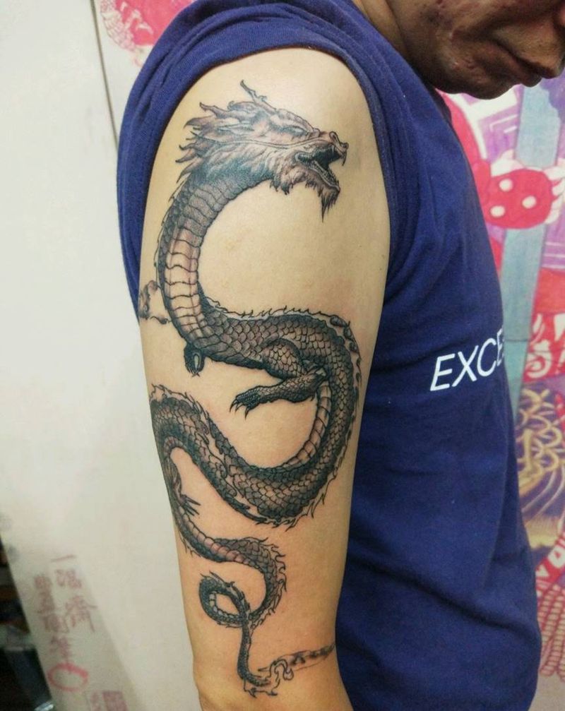 龙纹身图片_手臂纹身图案