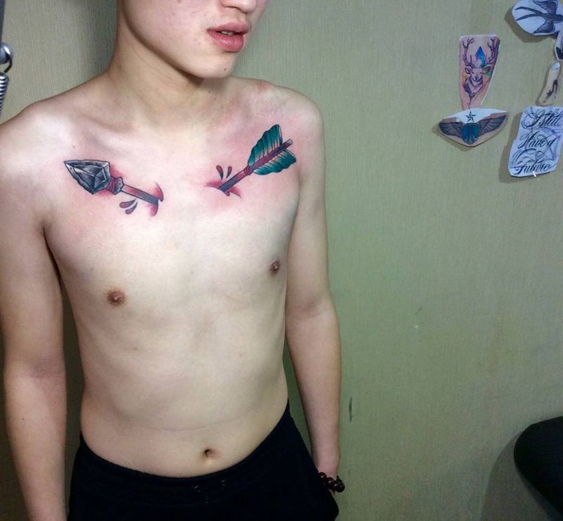 school  箭纹身图片_长沙湖南箭纹身图案