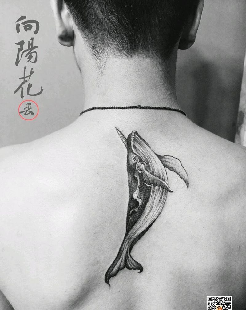 鲲纹身图片_背部纹身图案