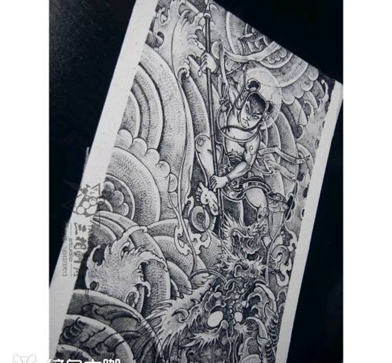 传统手稿 找模特纹身图片