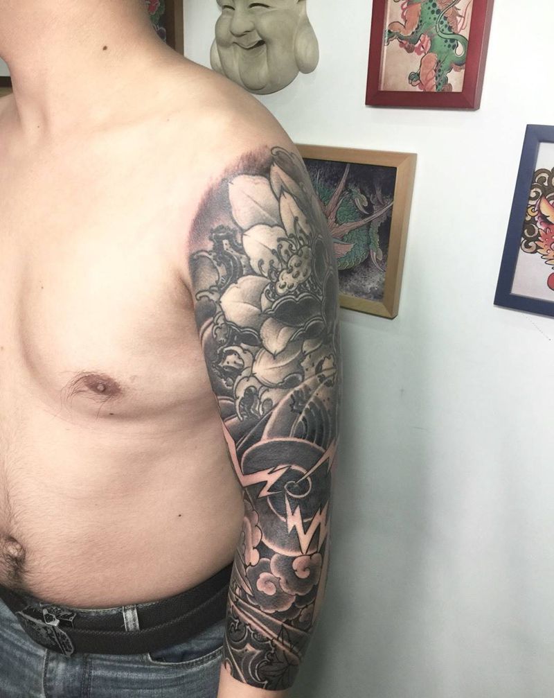 七分袖纹身图片