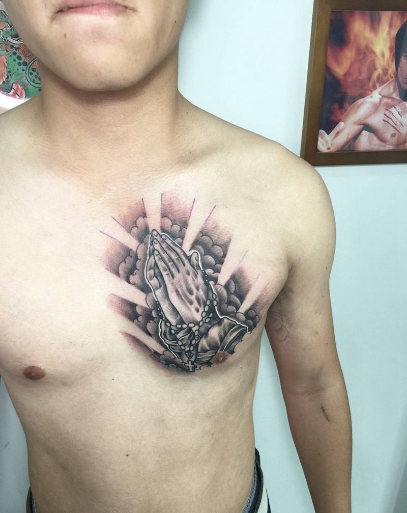 祈祷的手纹身图片