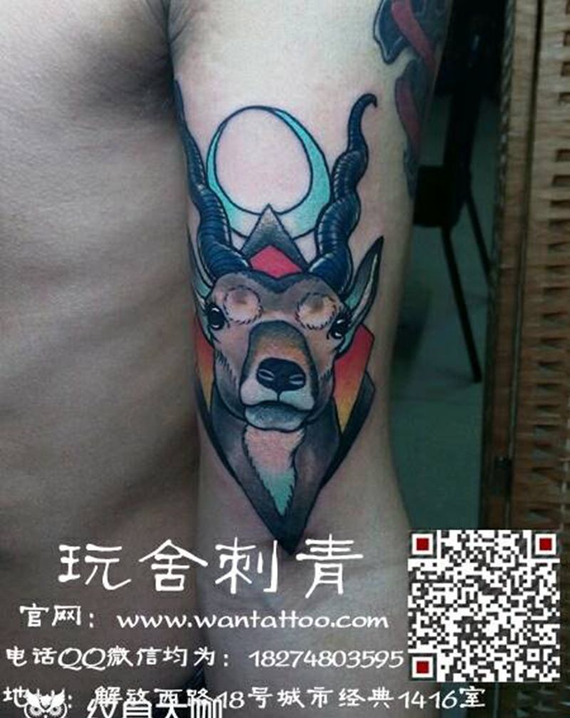 鹿头纹身图片