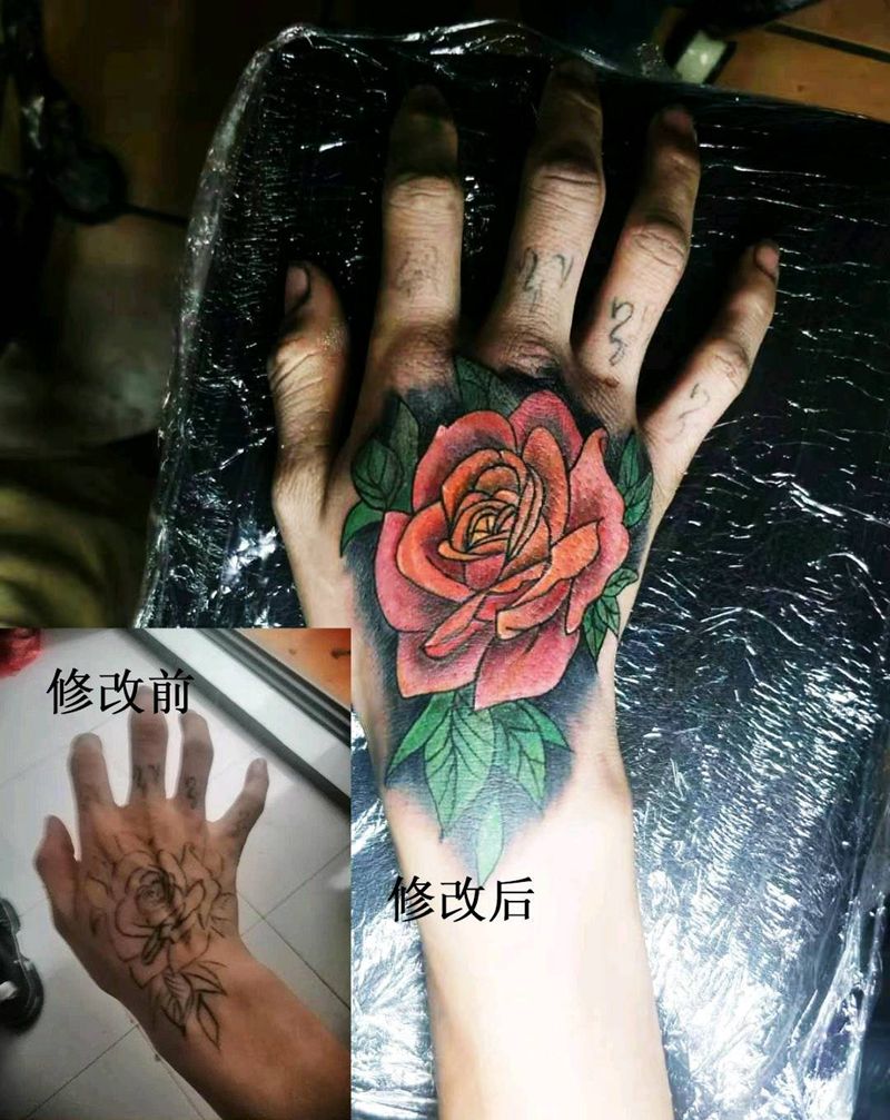 修改手背旧纹身纹身图片_手部纹身图案