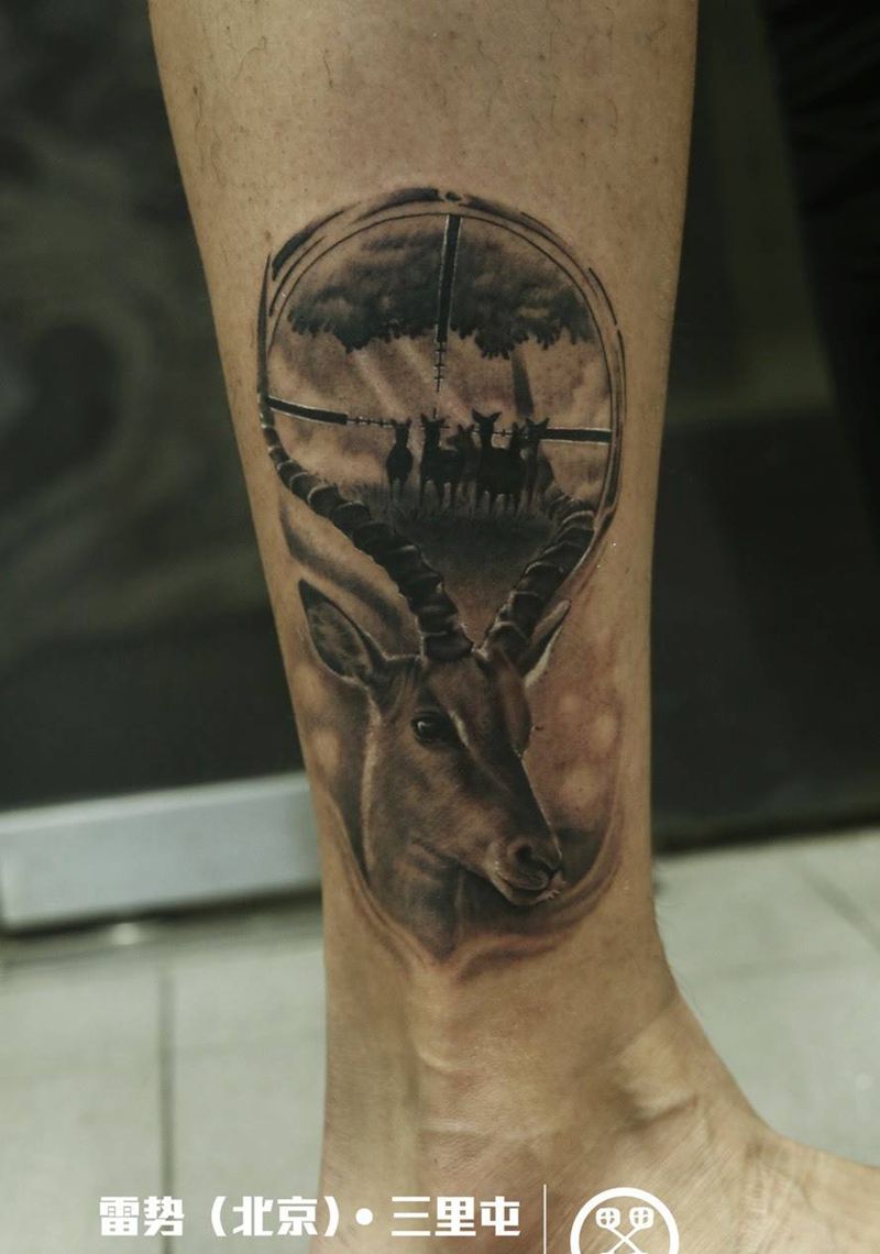 藏羚羊纹身图片