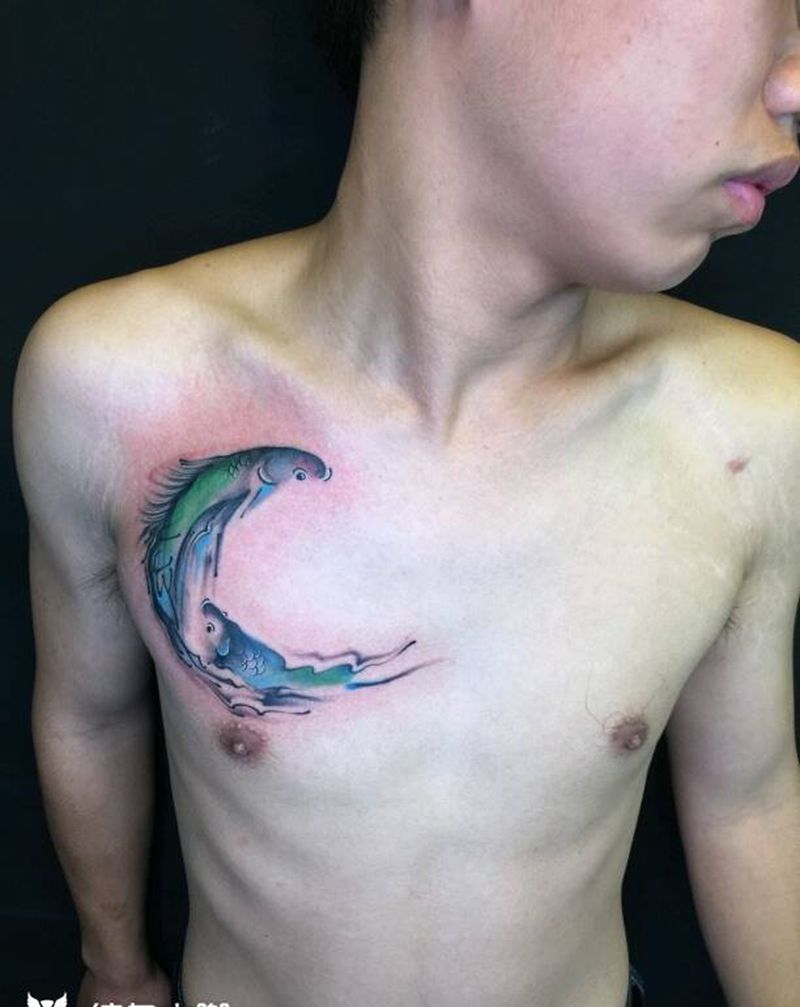 鱼儿纹身图片