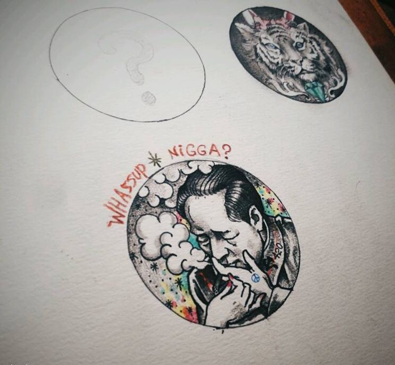 （原创）爱与和平纹身图片