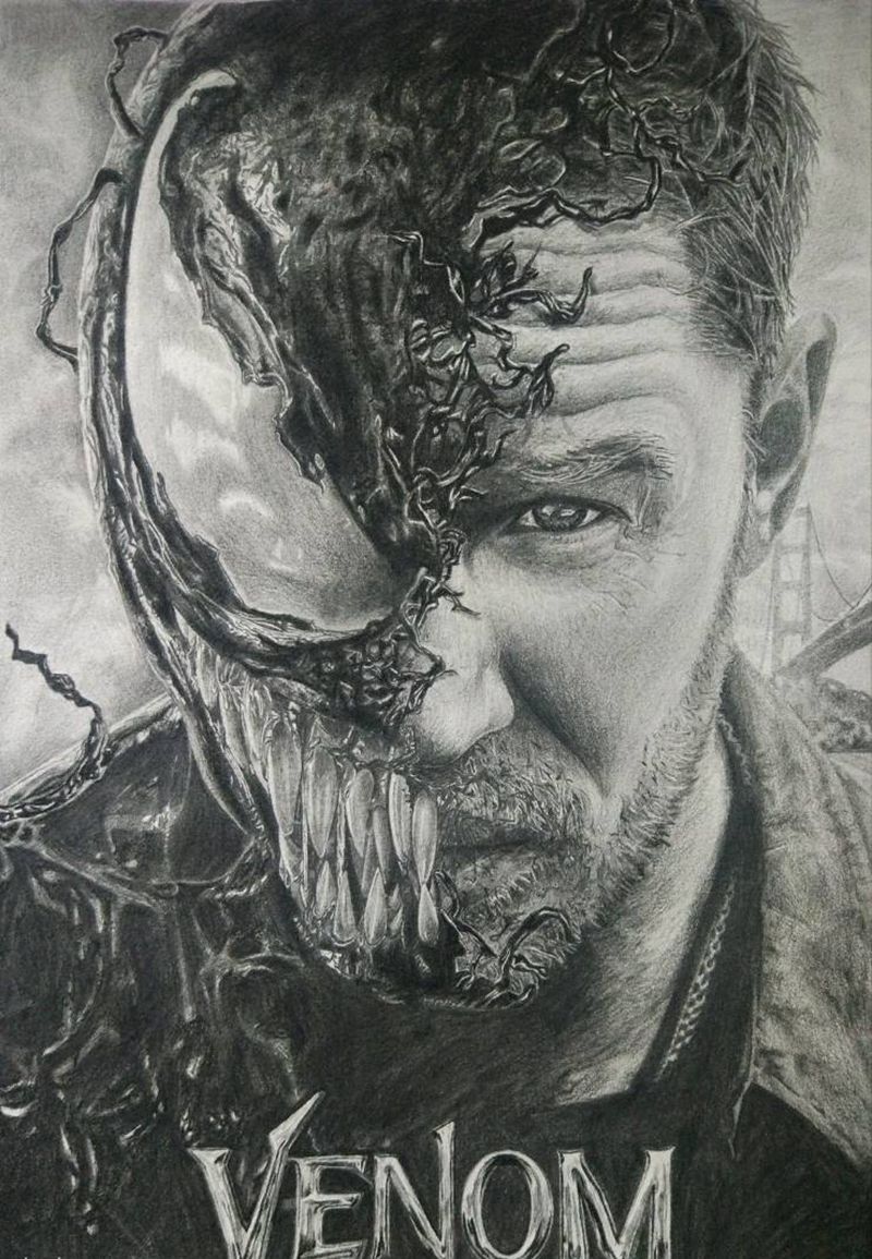 毒液纹身图片_欧美写实纹身图案