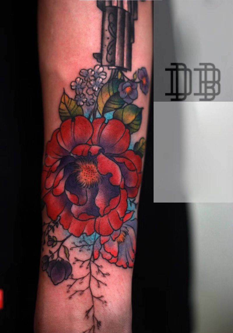 花枪纹身图片_手臂手部New School花枪纹身图案