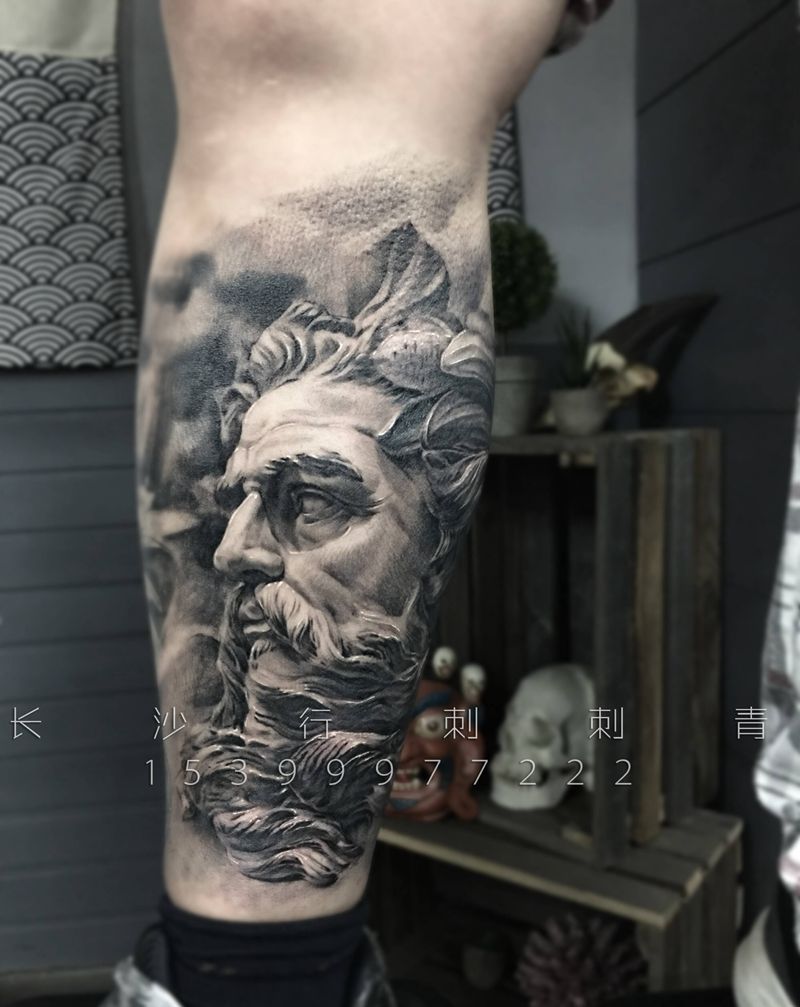 海王波塞冬纹身图片