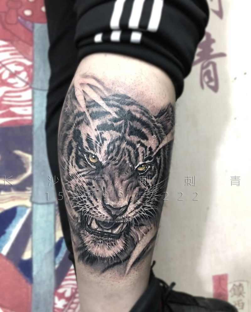 虎纹身图片