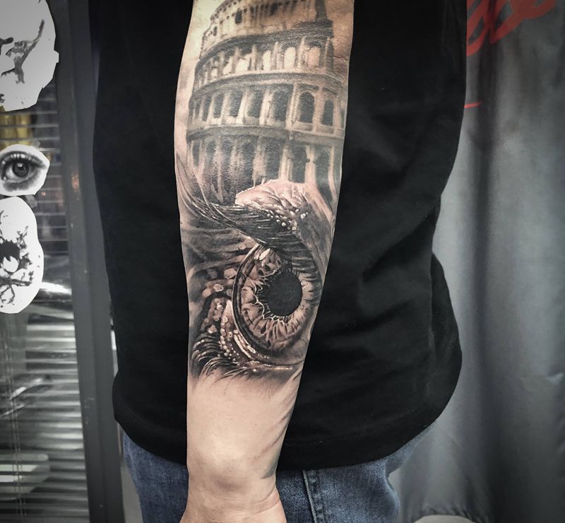 eye纹身图片_欧美写实纹身图案