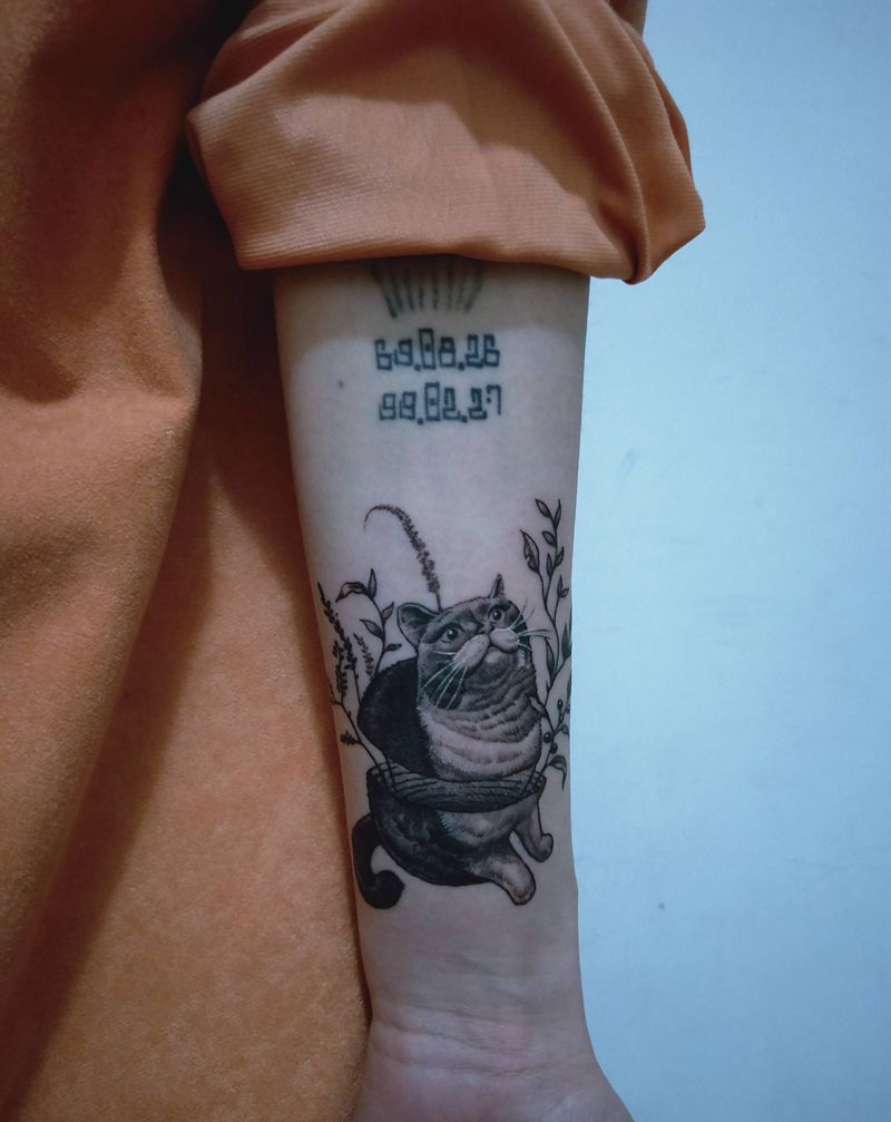 cat纹身图片_欧美写实纹身图案