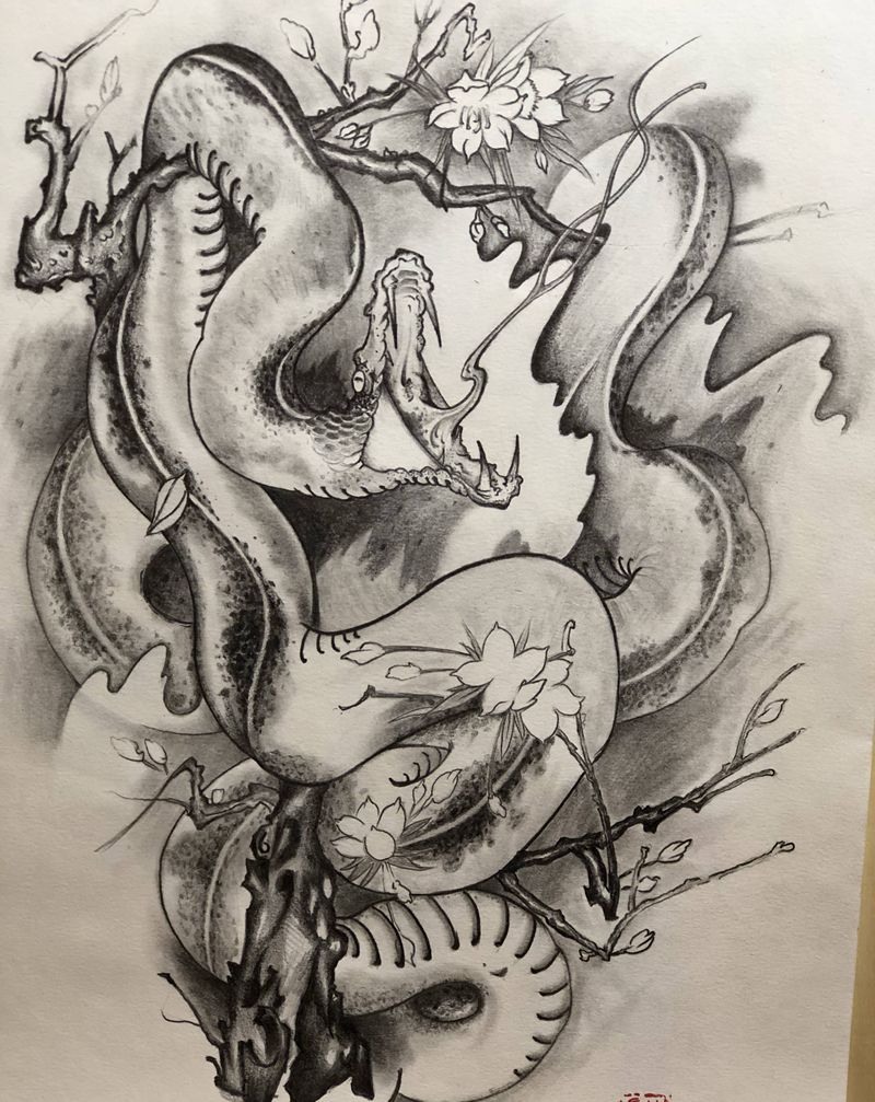 练习手稿纹身图片_新传统纹身图案