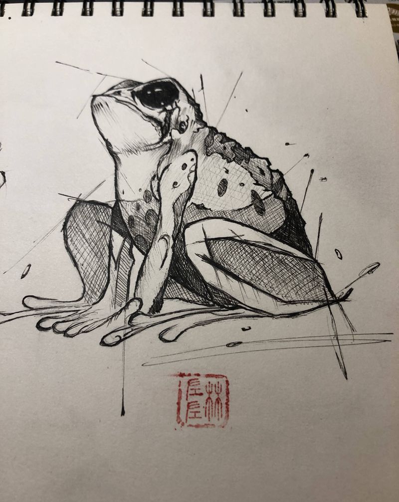 手稿练习纹身图片_几何点刺纹身图案