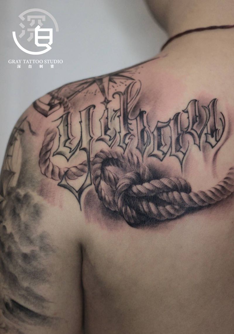 写实航海题材纹身图片_背部欧美写实航海纹身图案