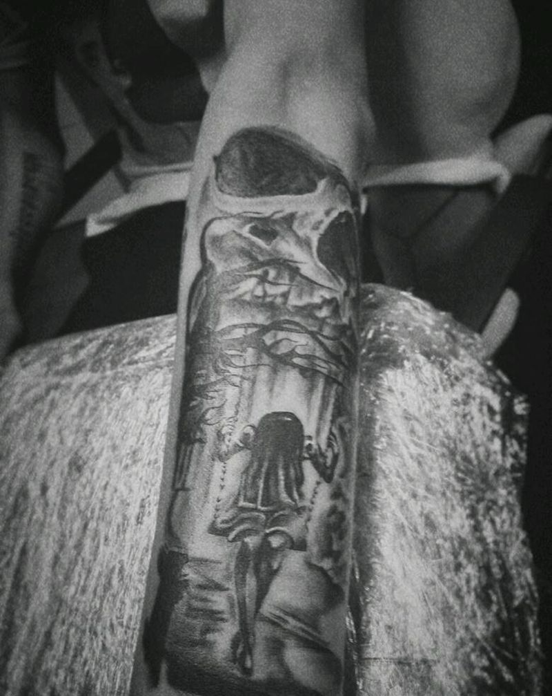 女孩纹身图片_手部欧美成品纹身图案