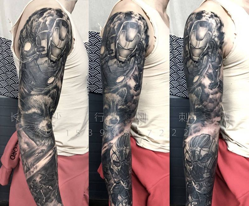 漫威花臂纹身图片