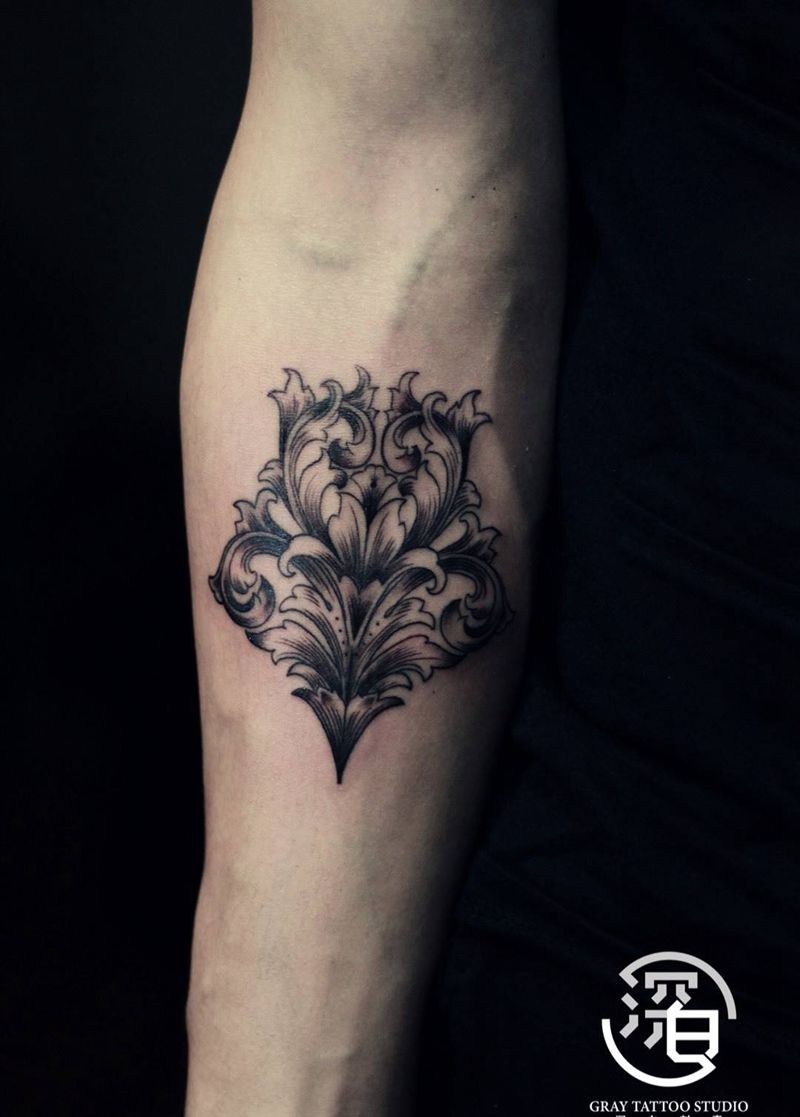 mini小图纹身图片_腿部背部欧美写实New School鹿可爱纹身图案