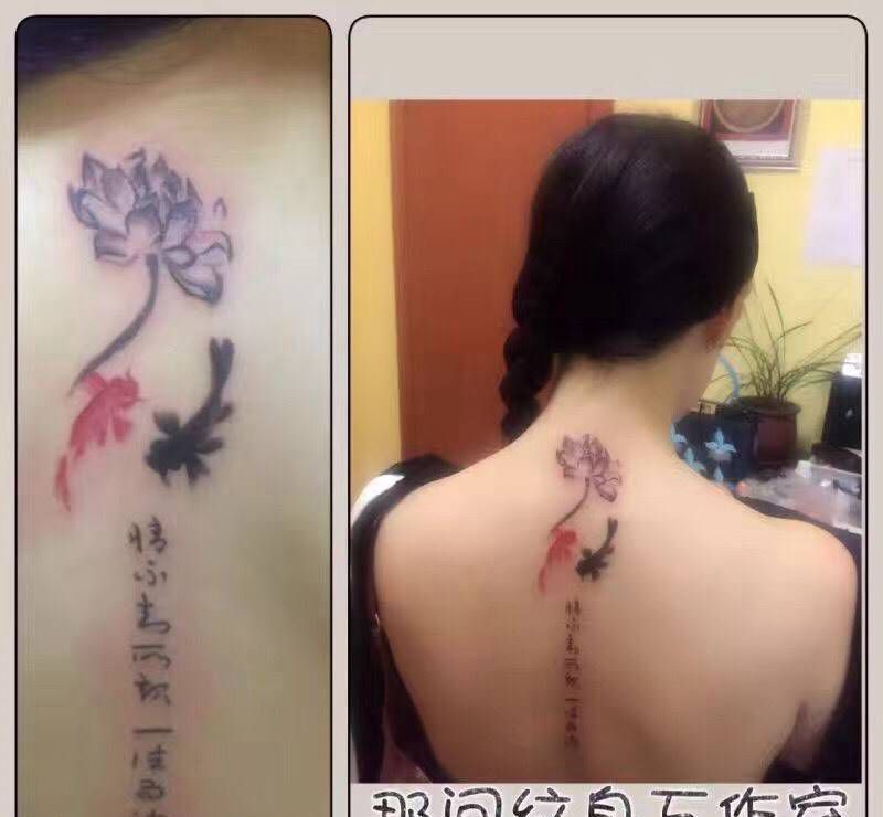 美女纹身图片_背部手臂纹身图案